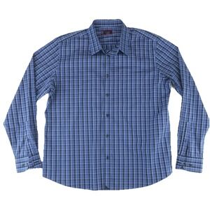 UNTUCKit Wrinkle Free Button Up Shirt Mens‎ XXL Slim Fit Cotton Blue